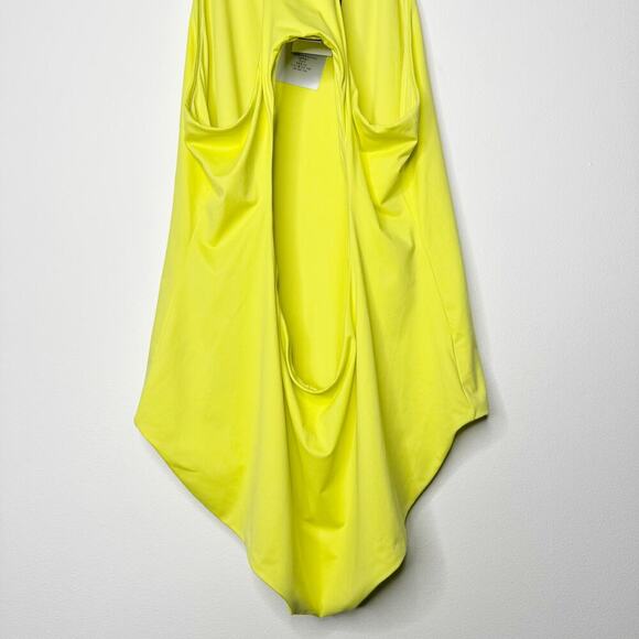 Ralph Lauren Purple Label Claeton Scuba Bodysuit Neon Chartreuse Size Large - Picture 7 of 9